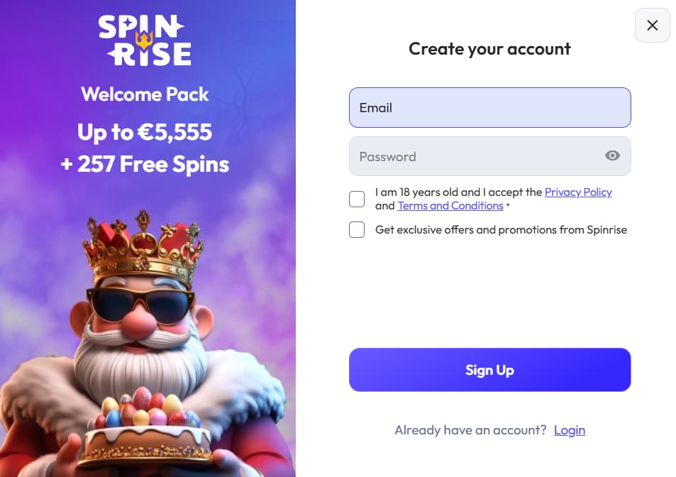 spinrise sign up